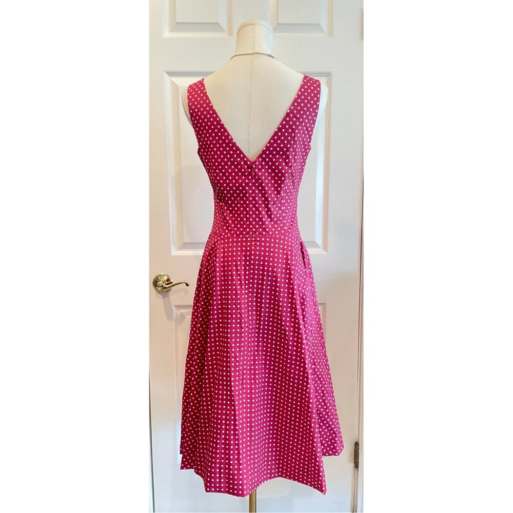 Vintage 50s Style Pink Polka Dot Swing Rockabilly Dress Sweetheart Neckline Sz 6 - Picture 5 of 8
